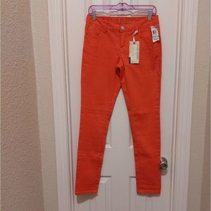 NWT American Rag Super Skinny Standard Low Rise Jeans sz5R Rose of Sharon Orange